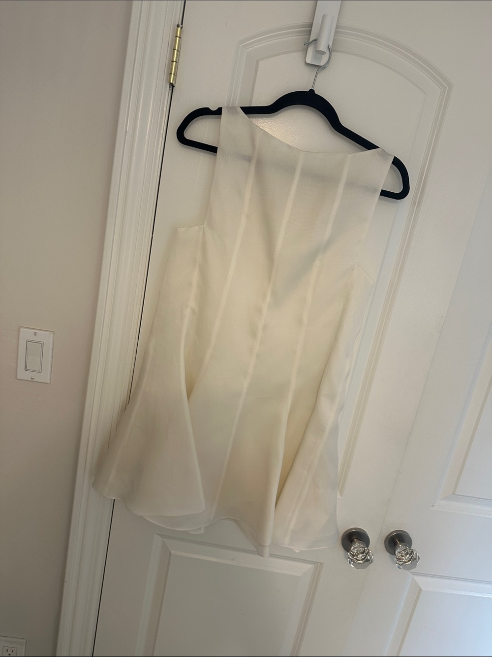 KHAITE Ivory Silk Flared Minidress - Picture 2 of 6
